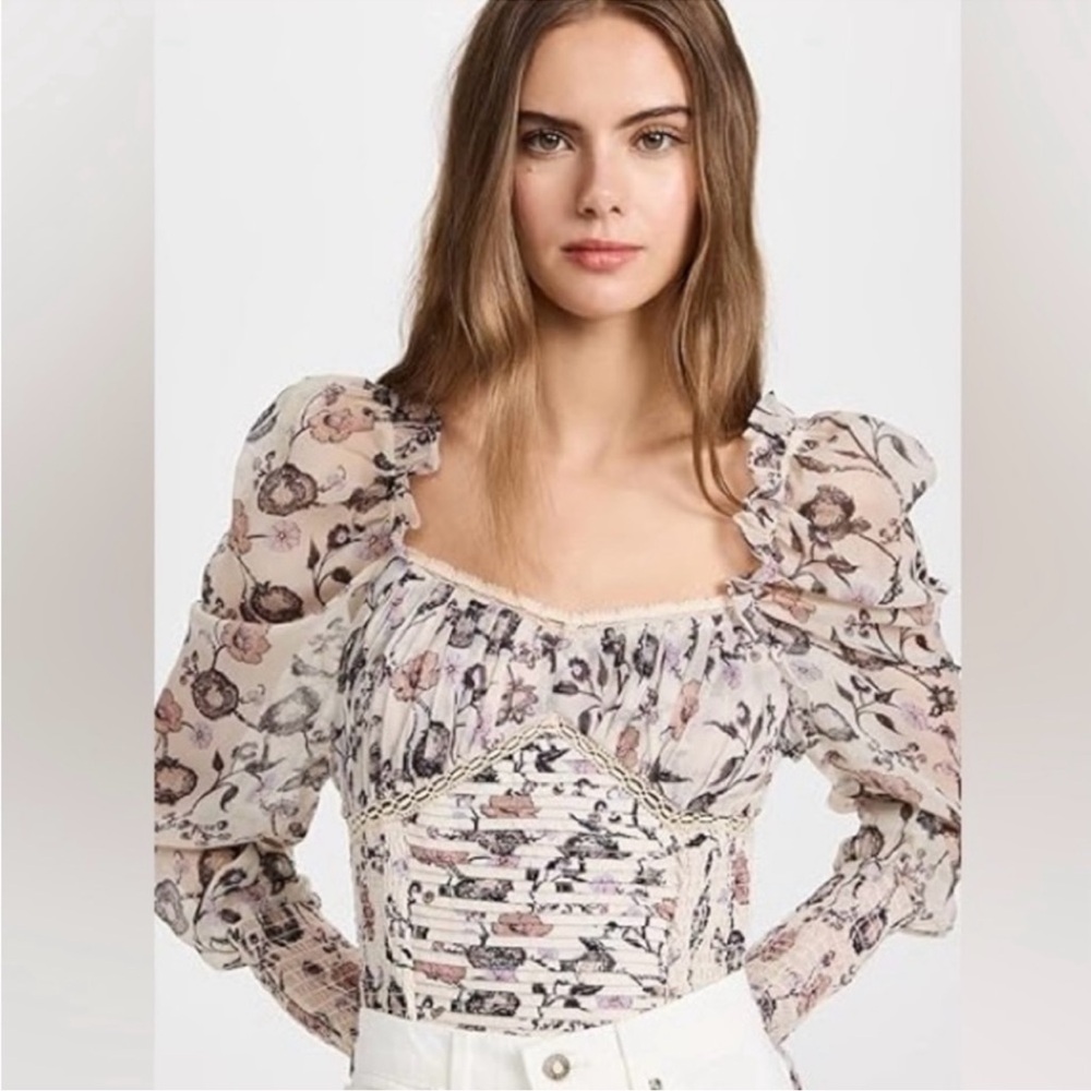 Free People! Brunch Date Bodysuit in Ivory Combo NWT! - Picture 11 of 16